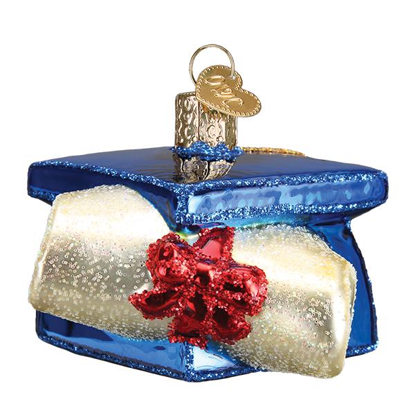 Old World Christmas Graduation Cap Glass Ornament | Putti Christmas Canada