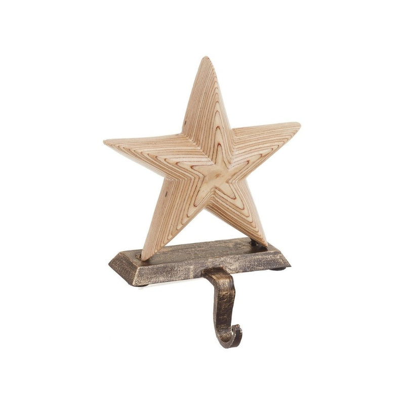 Wood Star Christmas Stocking Holder