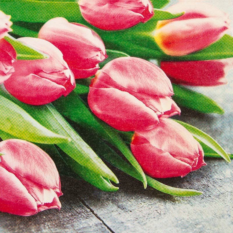 Pink Tulips Paper Lunch Napkins