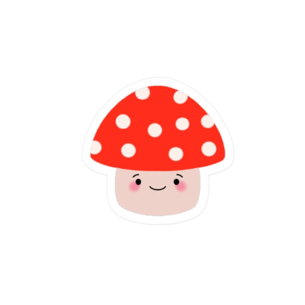 Cute Kawaii Red Mushroom Vinyl Sticker