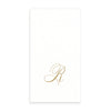 Gold Monogram Paper Guest Towel - Letter R, CI-Caspari, Putti Fine Furnishings