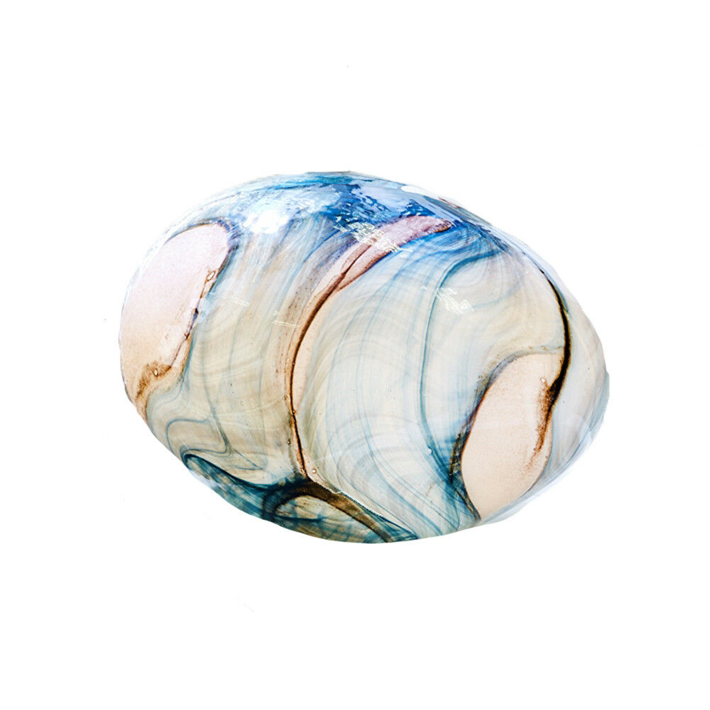 Tozai Handblown Watercolor Blue Glass Egg Lamp