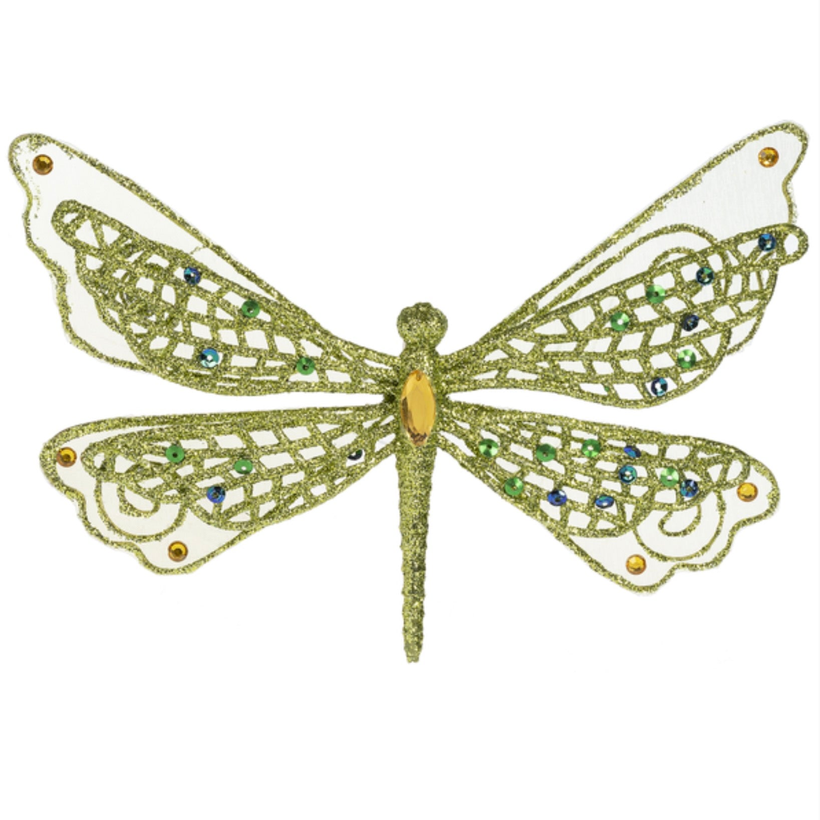 Glittered Dragonfly Clip Ornament