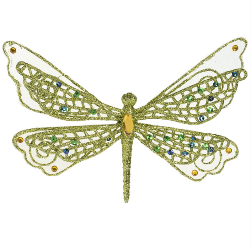Glittered Dragonfly Clip Ornament