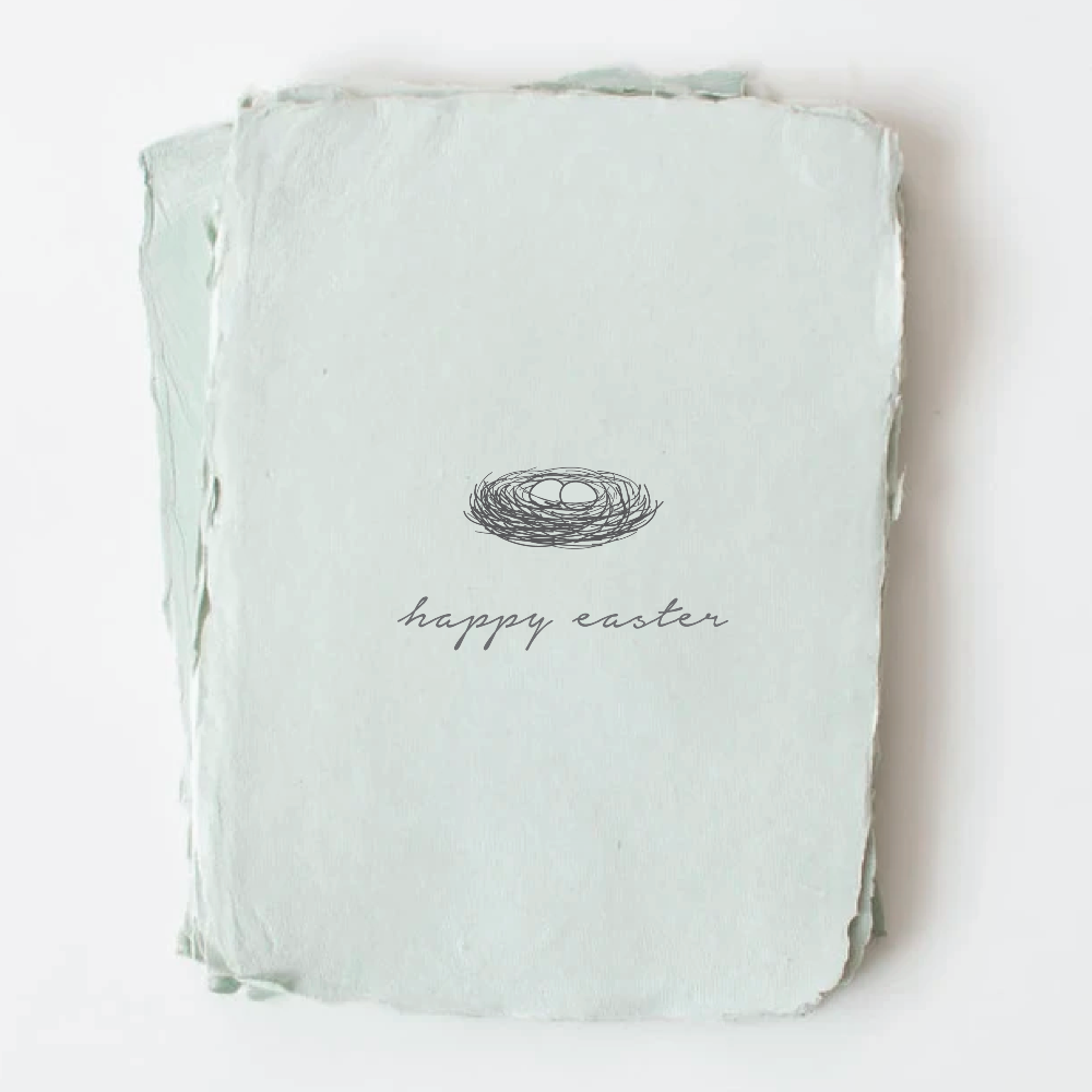 Handmade Paper Robin's Nest "Happy Easter" Egg Card Box Set of 5 | Putti