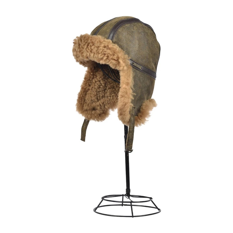 Sheepskin Aviator Hat - Tan