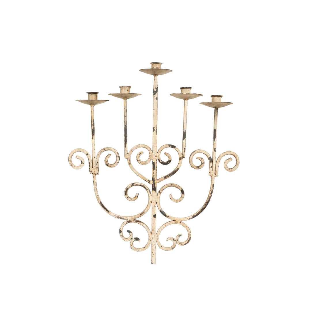 Hand Wrought Iron Floor Standing Candlestick