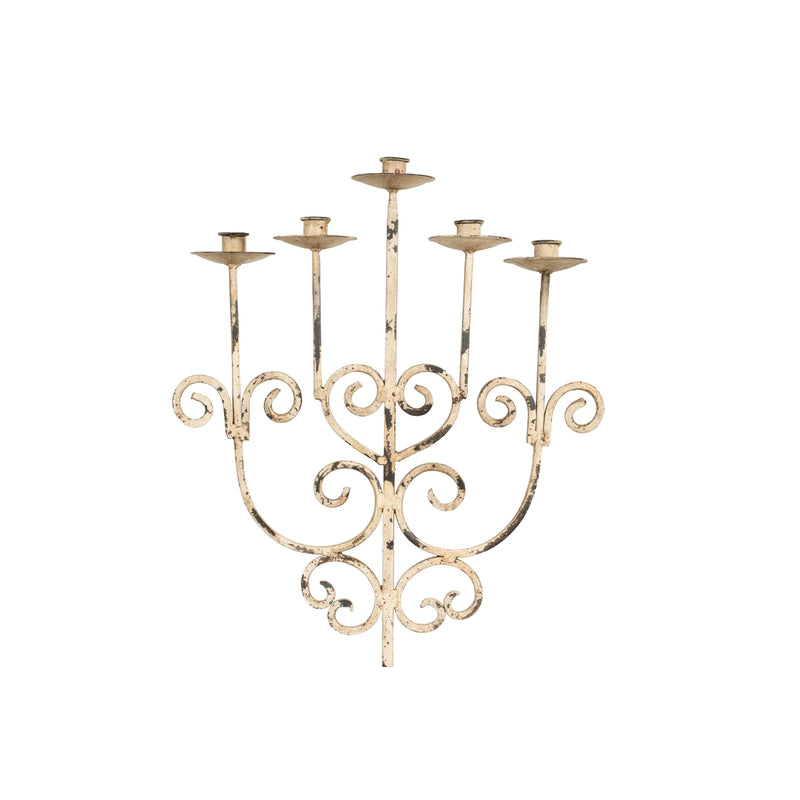 Hand Wrought Iron Floor Standing Candlestick