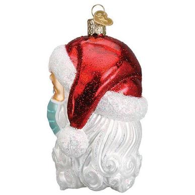 Old World Christmas Santa with Mask Glass Christmas Ornament