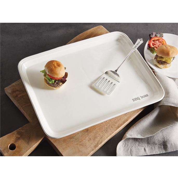 Mud Pie Ceramic BBQ Boss Platter Set | Putti Fine Furnishings