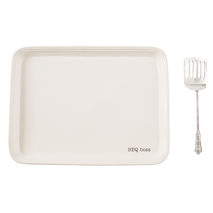 Mud Pie Ceramic BBQ Boss Platter Set | Putti Fine Furnishings 