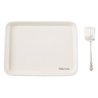 Mud Pie Ceramic BBQ Boss Platter Set | Putti Fine Furnishings