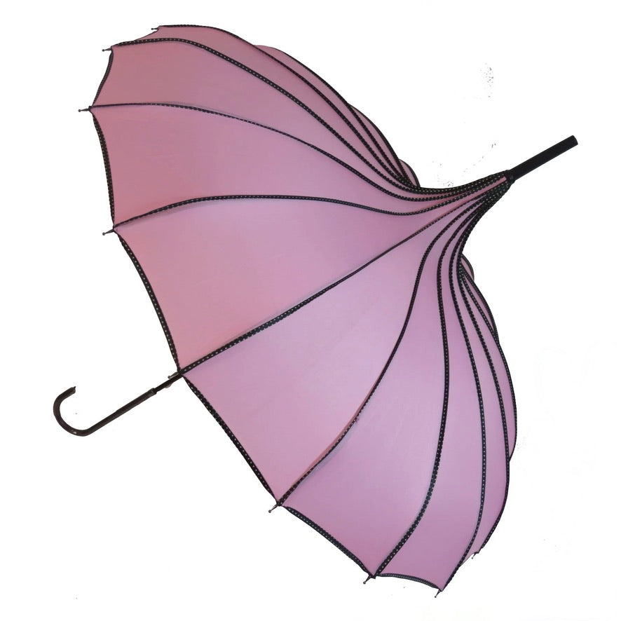 Pink Ribbed Pagoda Umbrella | Putti Fine Fashions