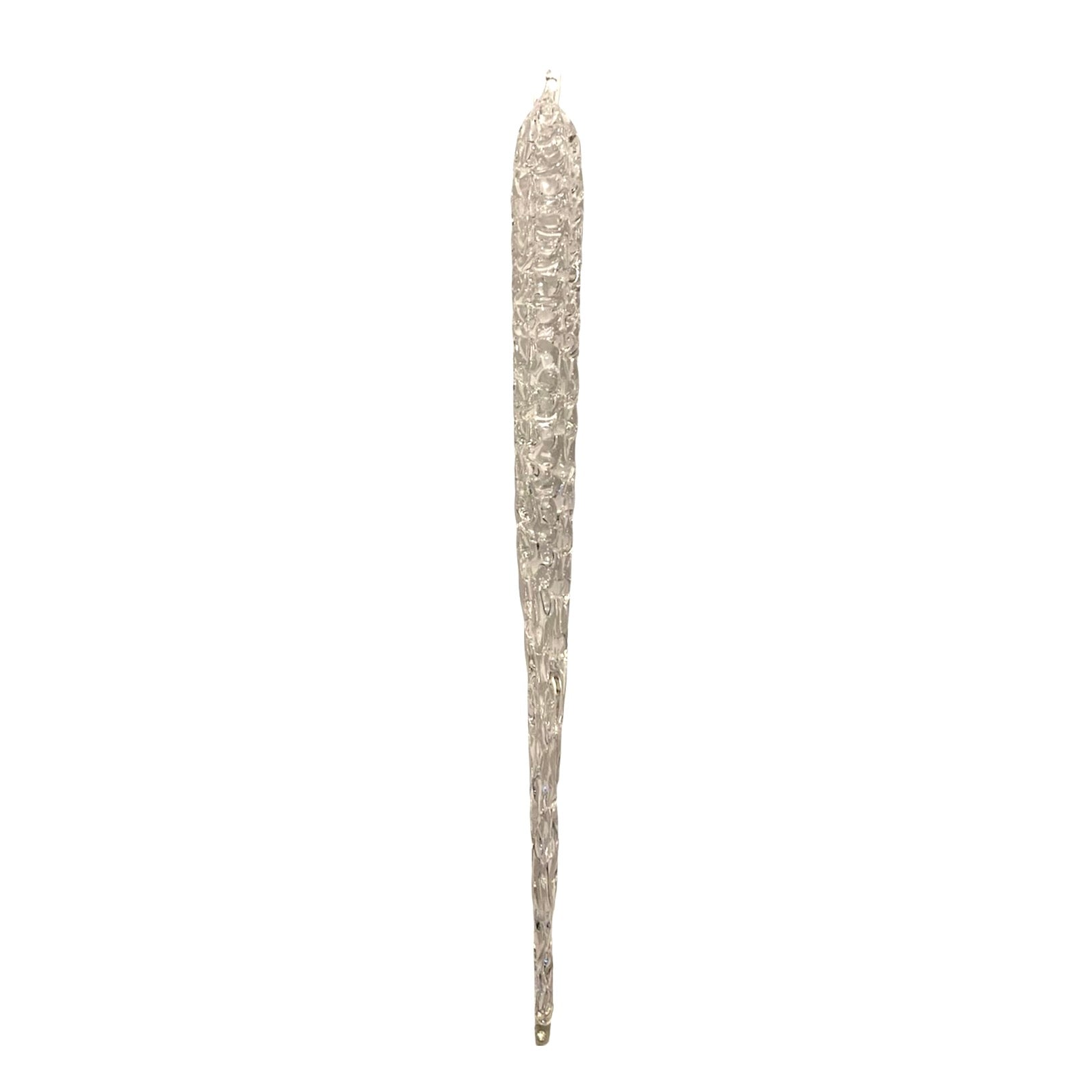 Clear Spun Glass Icicle Ornament