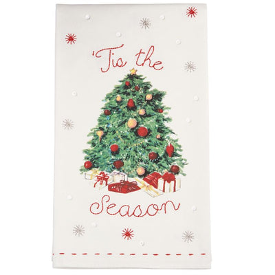 Vintage Christmas "Tis the Season" Hand Towel