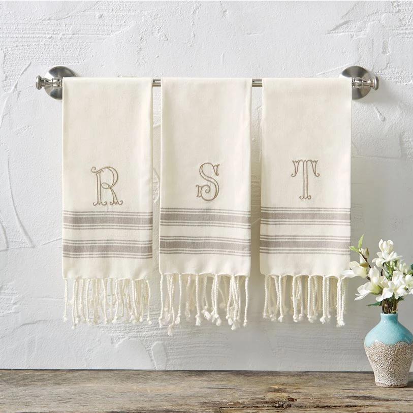 Mudpie Initial Turkish Hand Towels | Putti Fine Furnishings