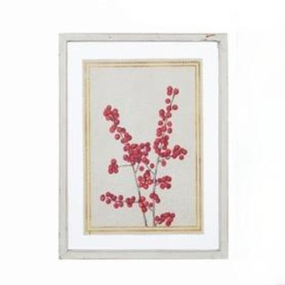 Ilex Berries Textured Paper Framed Print | Putti Christmas Canada