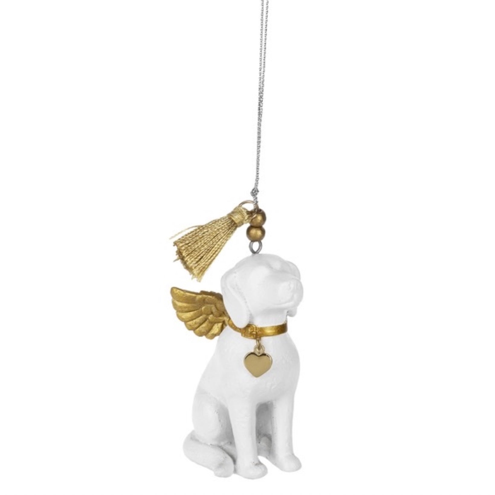 White Angel Dog Resin Ornament