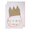 Meri Meri Pop Out Crown Christmas Card, MM-Meri Meri UK, Putti Fine Furnishings