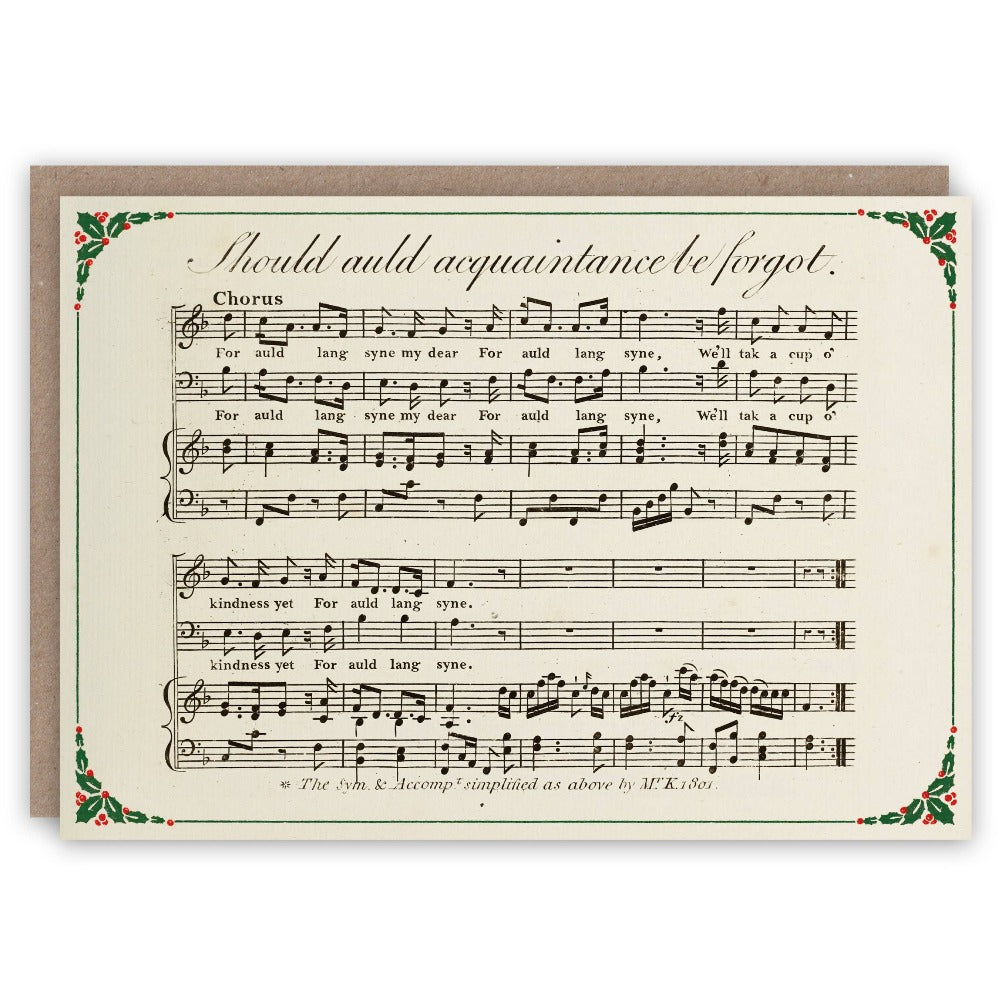 The Pattern Book Uk Auld Lang Syne Christmas Card | Putti