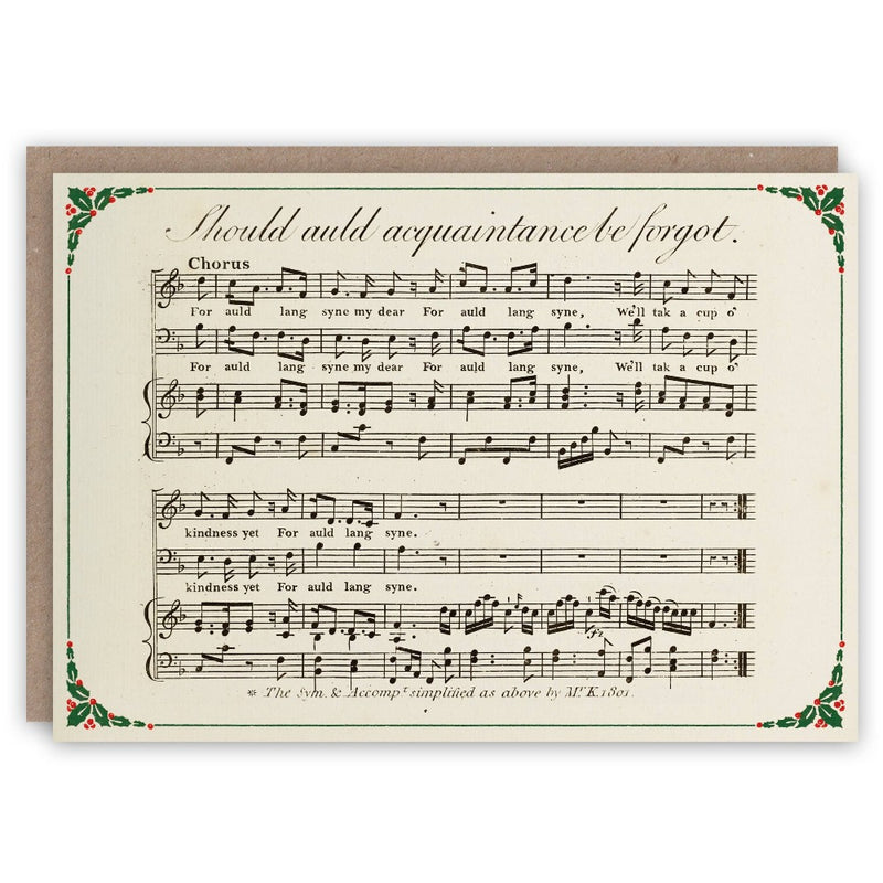 The Pattern Book Uk Auld Lang Syne Christmas Card | Putti