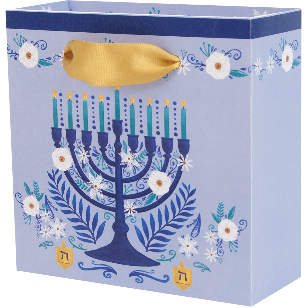 Menorah Lights Christmas Gift Bag | Putti Hanukkah Canada