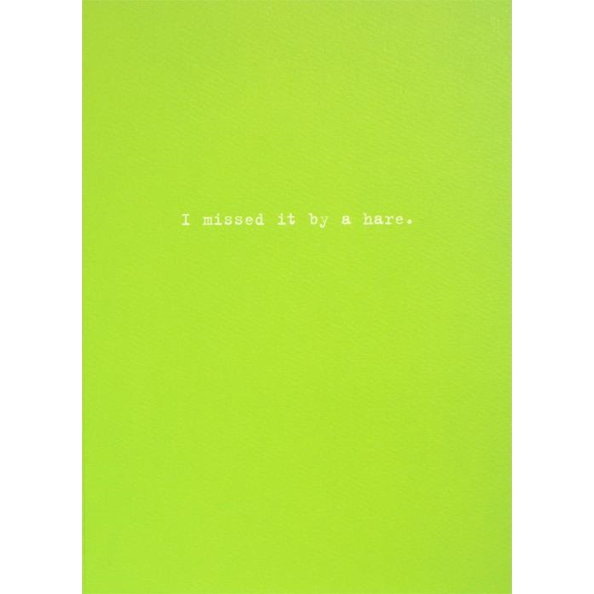 "Happy Belated Birthday ...I Missed it by a Hare" Turtle Greeting Card, Bella Flor, Putti Fine Furnishings