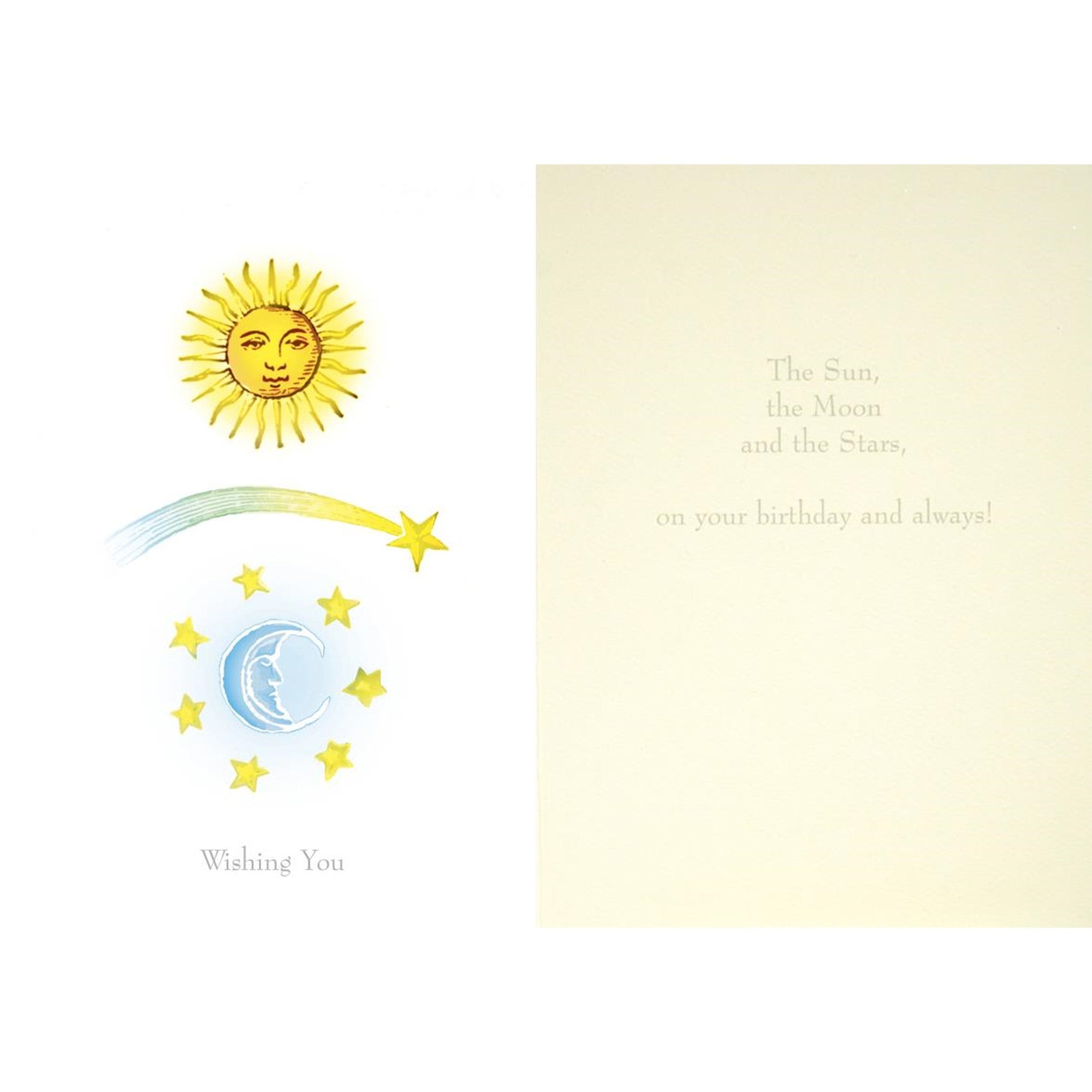 Sun Shooting Star Moon Greeting Card, Bella Flor, Putti Fine Furnishings