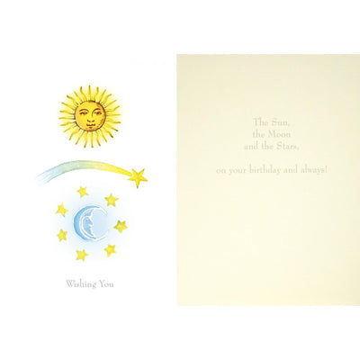 Sun Shooting Star Moon Greeting Card, Bella Flor, Putti Fine Furnishings