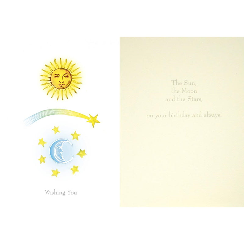 Sun Shooting Star Moon Greeting Card, Bella Flor, Putti Fine Furnishings