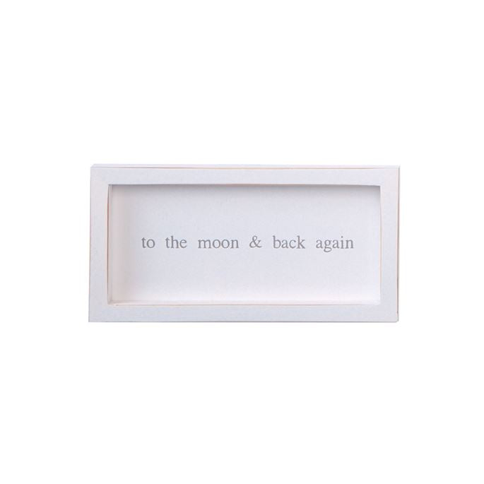 "to the moon and back again" Wood Plaque, MP-Mud Pie, Putti Fine Furnishings