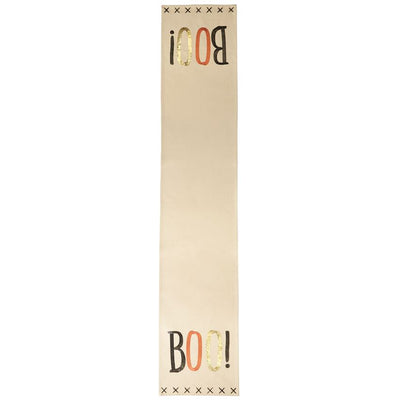 Mud Pie Canvas "Boo" Sequin Aplique Table Runner Putti fine Furnishings