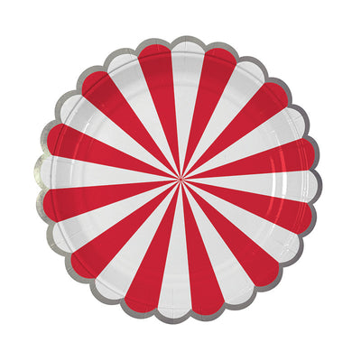 Meri Meri Red and White Striped - Small Paper Plates, MM-Meri Meri UK, Putti Fine Furnishings