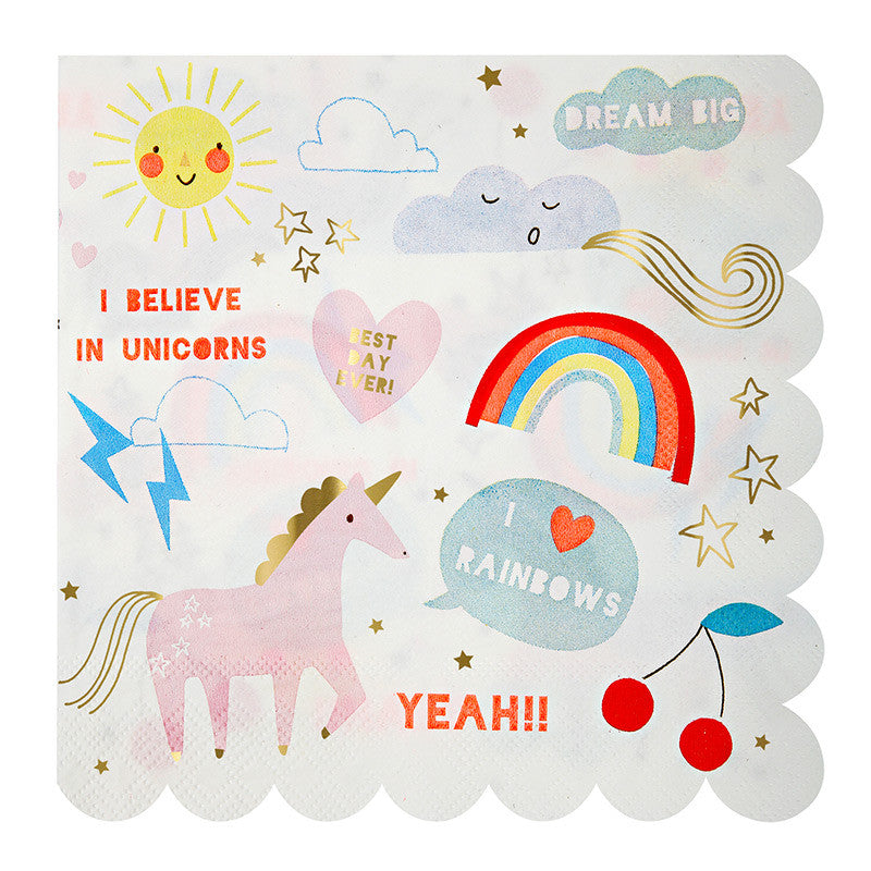 "I Believe in Unicorns" Paper Napkins