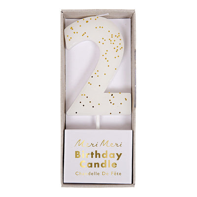 Meri Meri White Number 2 Candle -  Party Supplies - Meri Meri UK - Putti Fine Furnishings Toronto Canada - 1