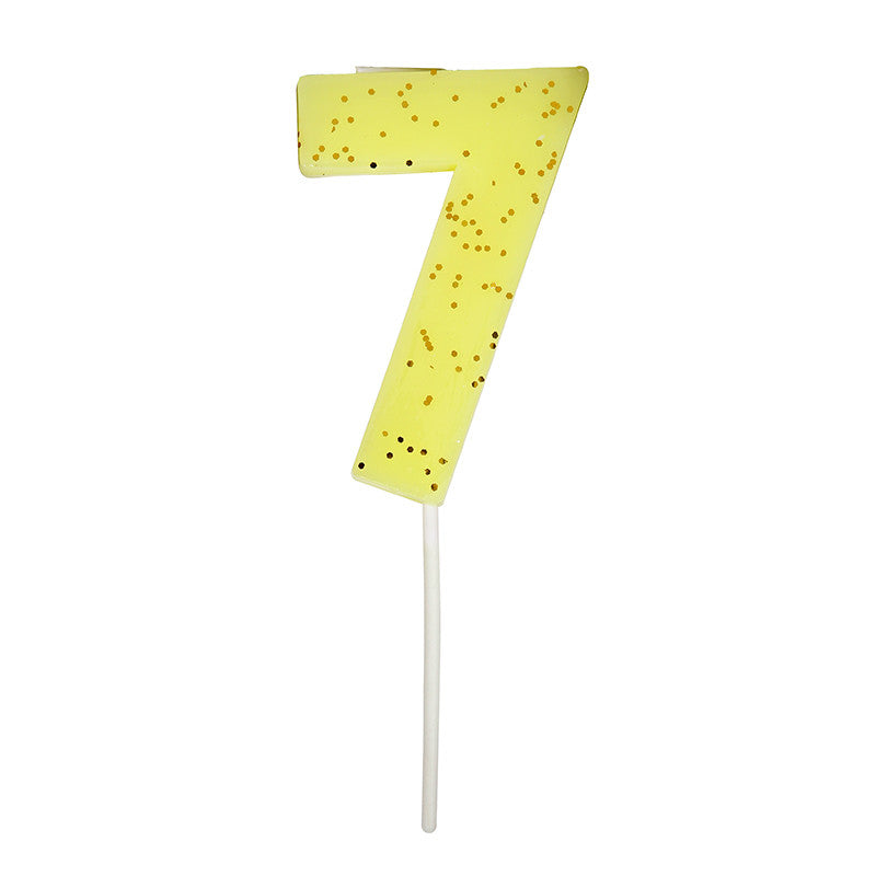 Meri Meri Yellow Number 7 Candle -  Party Supplies - Meri Meri UK - Putti Fine Furnishings Toronto Canada - 2