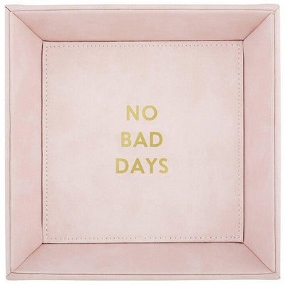 Pink Leatherette Tabletop Tray - No Bad Days | Putti Fine Furnishings Canada