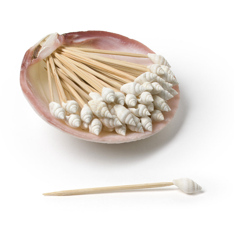  Shell Cocktail Picks - White, AC-Abbot Collection, Putti Fine Furnishings