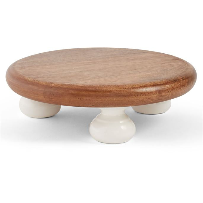 Mud Pie Wood and White Lacquer Pedestals, MP-Mud Pie, Putti Fine Furnishings