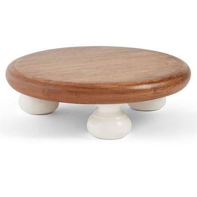 Mud Pie Wood and White Lacquer Pedestals, MP-Mud Pie, Putti Fine Furnishings