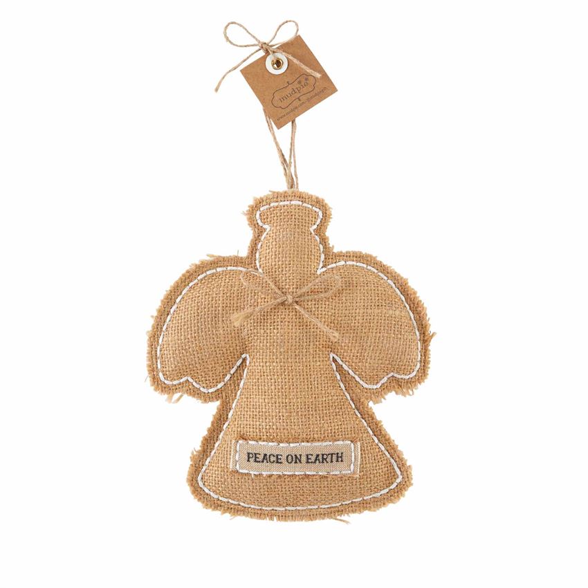 Mud Pie Burlap Angel Ornament  | Putti Christmas Celebrations