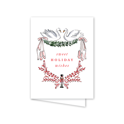 Nutcracker Toile "Sweet Holiday Wishes" Greeting Card | Putti Fine Furnishings