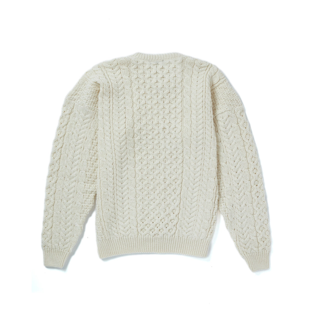 Merino Wool Aran Sweater - Cream