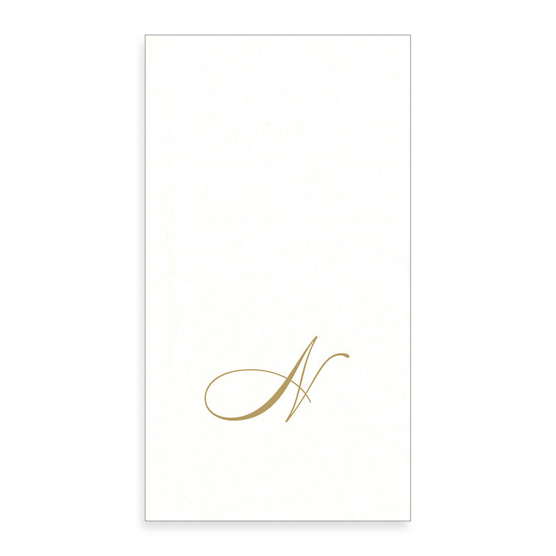  Gold Monogram Paper Guest Towel - Letter N, CI-Caspari, Putti Fine Furnishings