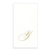 Gold Monogram Paper Guest Towel - Letter Y, CI-Caspari, Putti Fine Furnishings