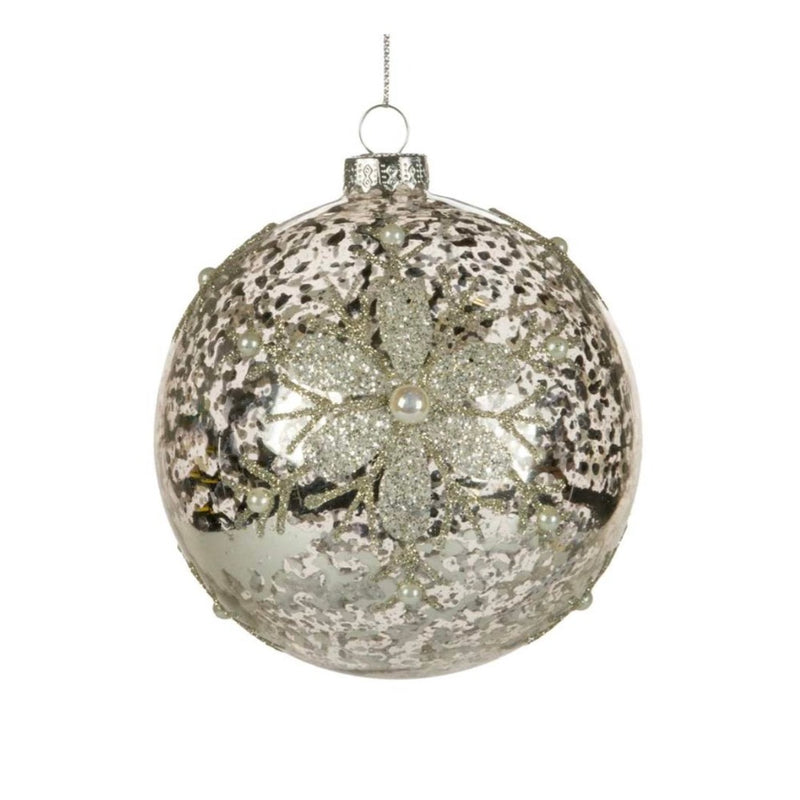 Antique Silver Glass ball Ornament