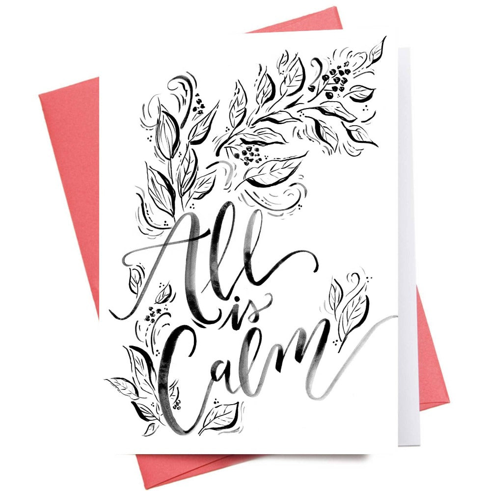 Inkwell Cards All is Calm Christmas Greeting Card | Putti Christmas