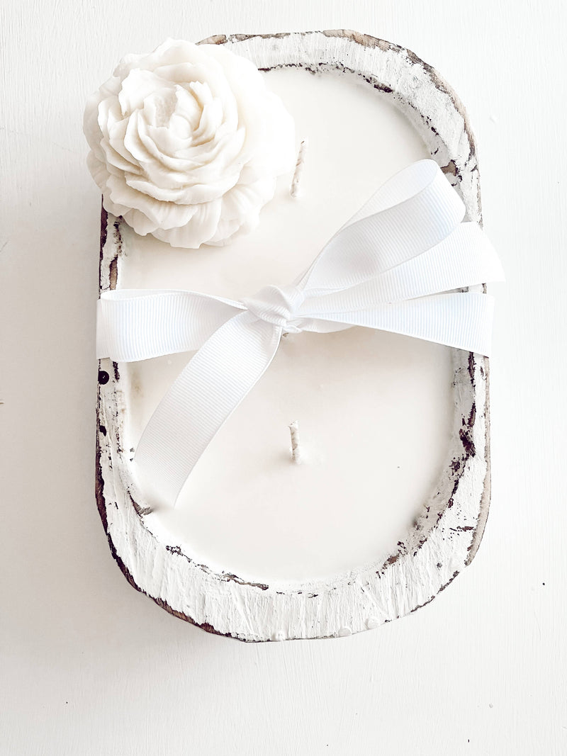 White Dough Bowl Soy Candle 16 oz - Linen