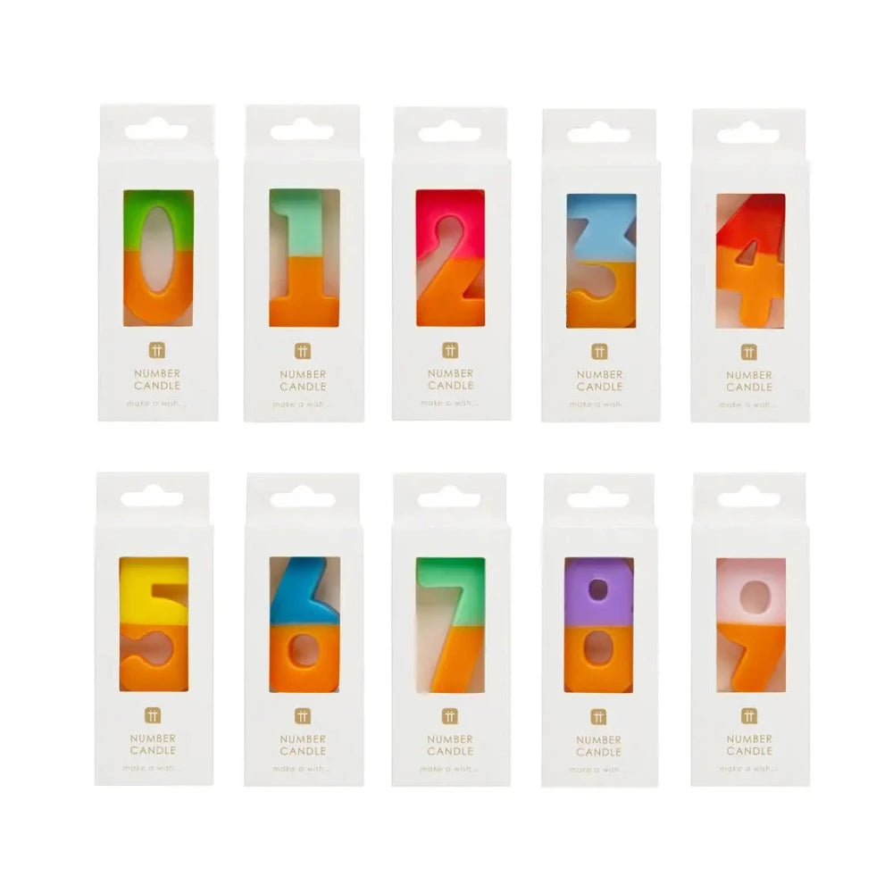 Multicolor Number Candle - Zero