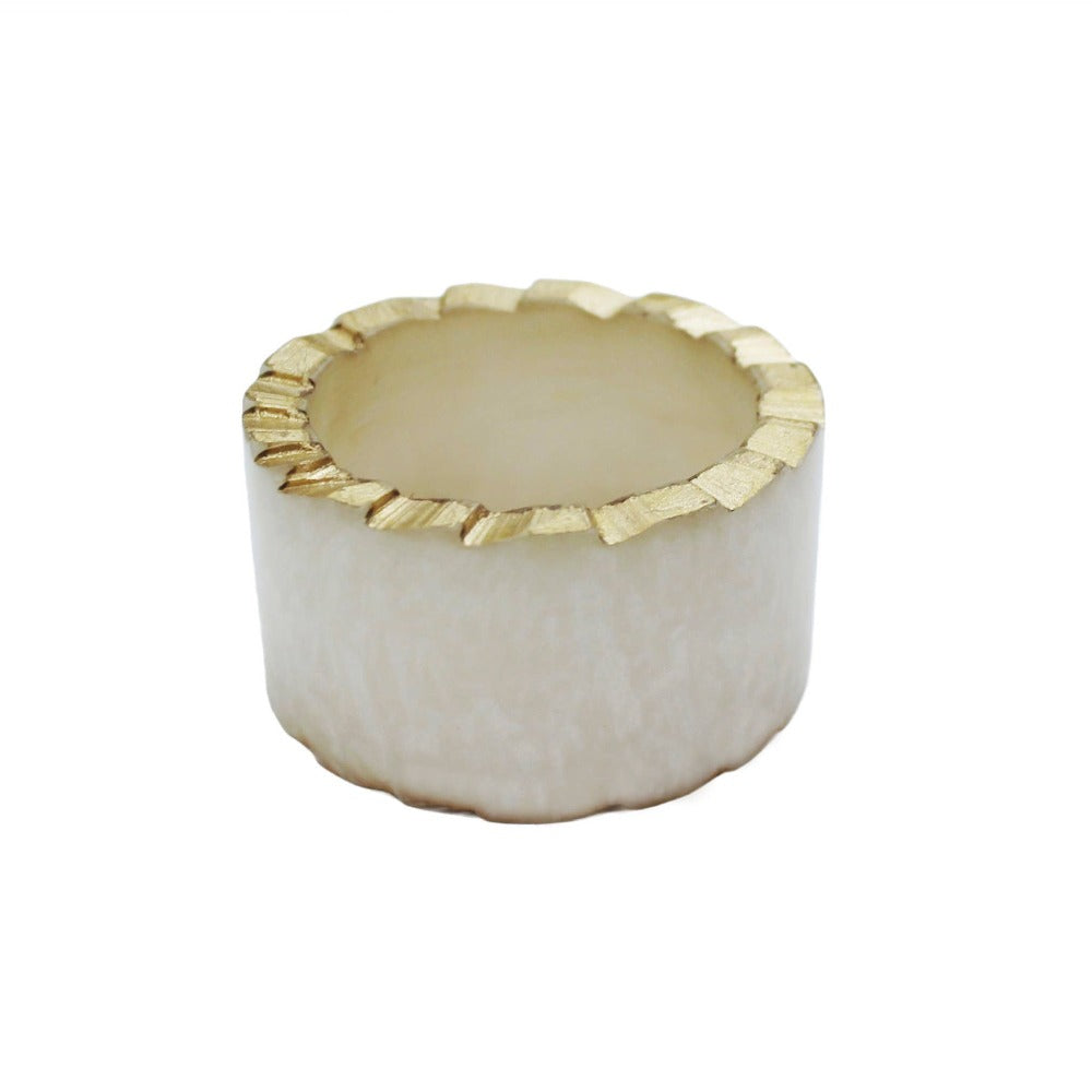 Glamour Napkin Rings White - Set of 4